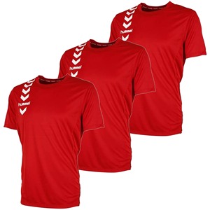 3x T-shirt Hummel a maniche corte, rossa, 100% poliestere - Taglia 2XL - Product Image 1