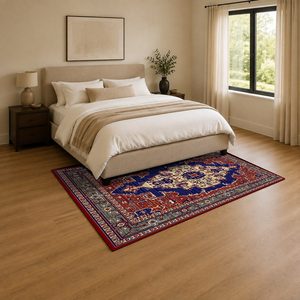 Tapis RUGS DEPOT LXDP-0308 en gros, rouge bordeaux, traditionnel, oriental, imprimé numériquement, lavable en machine, en chenille, antidérapant - Product Image 3