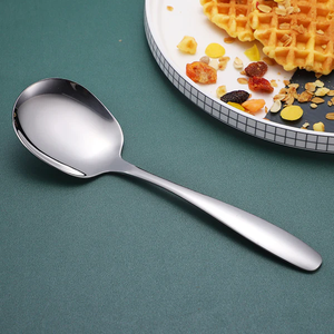 Cuillère de service de luxe pour mariage, argenterie vintage, couverts en acier inoxydable plaqué argent de haute qualité - Product Image 3