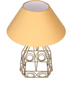 Lampe de table en métal géométrique moderne avec abat-jour en tissu - Product Image 1