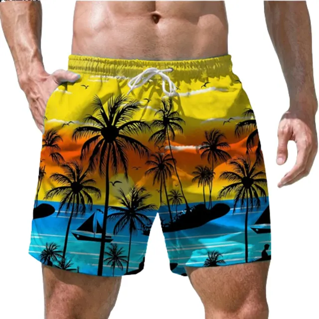 2023 Summer New Men's Shorts Couple Beach Pants 3D Printing Five-point Pants South Beach Swim Shorts Running Swimming Shorts