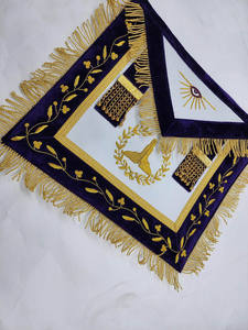 Mandil Masónico Rectangular de Alta Calidad, Bordado a Mano, Estilo Vintage, con las Palabras Esperanza, Fe y Caridad, Personalizable - Product Image 2