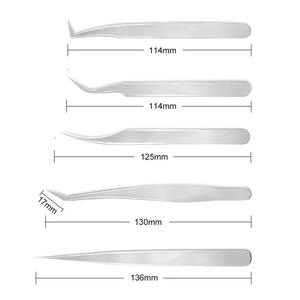 Juego de pinzas para extensión de pestañas de alta calidad, 5 uds., para extensiones de pestañas de volumen, acero inoxidable, duradero y antiestático - Product Image 4