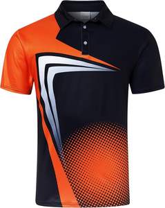 Polo de golf pour homme, coupe sèche, évacuation de l'humidité, 100% polyester, tricoté, imprimé, manches courtes - Product Image 1