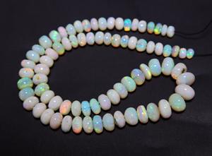 Cuentas sueltas de piedras preciosas de fuego múltiples naturales de ópalo australiano, cuentas redondas lisas, tamaño 5x9 de longitud, cuentas de ópalo australiano de 13 pulgadas - Product Image 4