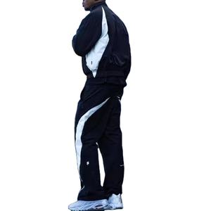 Fabrication sur mesure Ensemble de vestes couleur deux pièces avec fermeture éclair en nylon et polyester Streetwear Survêtement coupe-vent en nylon pour hommes 2026 - Product Image 2