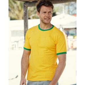 Haute qualité nouvelle collection haut à la mode hommes à manches courtes col rond OEM Bangladesh manches et cou contraste côtelé T-Shirt - Product Image 3