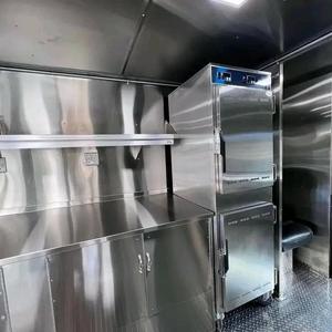 Camión de Comida de Fibra de Vidrio de la Mejor Calidad, Diseño Naranja y Negro, Vehículo Comercial para Catering con Ventana de Servicio - Product Image 4