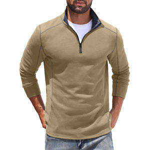 Sudaderas de Alta Calidad, Transpirables, de Algodón y Poliéster, Color Sólido, Estilo Casual, Corte Regular, Estilo Moderno, con Cierre de Cremallera de un Cuarto - Product Image 5