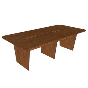 Contemporary Minimalist Rectangular Meeting <b>Table</b> 240x120cm with Rubber Wood Legs for Conference Room & Hotel-BH68009 - Product Image 3