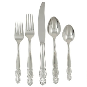 ชุดช้อนส้อมมีดสแตนเลสขัดเงาเงินทำจากโลหะอินเดีย - Product Image 3