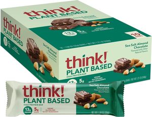 <b>think</b>! Vegan/Plant Based High Protein Bars - Sea Salt Almond Chocolate 10 Count - Product Image 4
