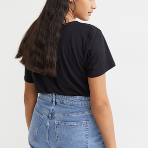 Camisetas con estampado de algodón 100% personalizado para mujer, camisetas suaves sueltas de estilo informal, transpirables, bordadas, baratas, a granel, diseño de moda liso - Product Image 4