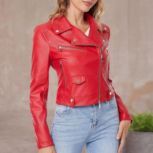 Blouson en cuir classique pour femme, design intemporel, matière durable, idéal pour les tenues décontractées et les activités de plein air - Product Image 5