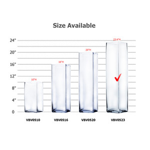 VBV0523 - Square Glass Block <b>Vase</b> - 5 x 23 - Product Image 2
