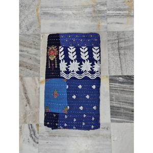 Hecho a mano indio Vintage Kantha Khambadiya seda Patchwork moda invierno decoración del hogar colcha sábana alta ropa usada - Product Image 3