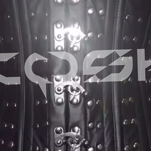 Custom Gothic Black Studded Faux Leather Corset - Women's <b>Rocker</b> Style Waist <b>Trainer</b> Body Shaper Corset With Front Clasped - Product Image 4