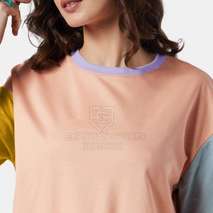 Nouveau style de t-shirts surdimensionnés pour femmes de couleur personnalisée été écologique 100% coton respirant séchage rapide vente en gros - Product Image 5