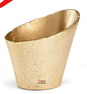 Seau à glace de refroidisseur de vin d'acier inoxydable en métal de finition argentée d'aspect moderne pour le restaurant et le bar d'hôtel - Product Image 3