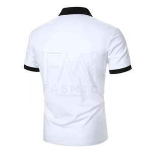 Camisetas de manga corta de moda para Polo para hombres Tamaño personalizado 100% Lona de algodón Diseño de patrón sólido de secado rápido - Product Image 3