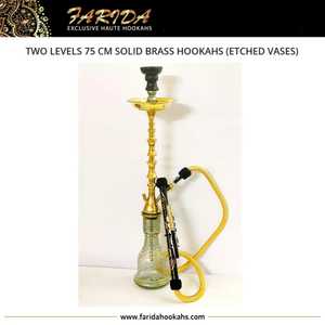แจกันฟารีดา hookahs ทำจากทองเหลืองแท้แบบอียิปต์แจกันแกะสลักทำจากข้าวสาลีสูง75ซม. แจกันตกแต่งแบบสองชั้น - Product Image 5