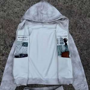 ชุดเซ็ตเสื้อฮู้ดดี้และกางเกงวอร์มผ้าเฟรนช์เทอร์รี่เนื้อหนา ทรงหลวม ไหล่ตก สีพื้นมุก สไตล์วินเทจ สำหรับผู้ชาย - Product Image 6