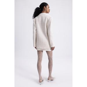 Veste blazer en tweed - Ecru - Product Image 5