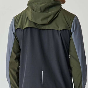 Veste coupe-vent d'extérieur pour hommes de marque personnalisée veste coupe-vent légère à capuche en tissu écologique imperméable pour l'hiver - Product Image 4