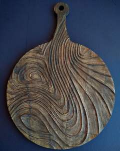 Petite planche à découper géométrique en bois fabriquée à la main avec plateau de service de cuisine rustique à sculpture élégante planche à découper écologique - Product Image 6