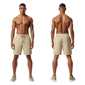 Pantalones Cortos Deportivos para Hombre, Color Beige Arena, Ligeros, Elásticos, de Alto Rendimiento, para Gimnasio y Fitness - Product Image 3