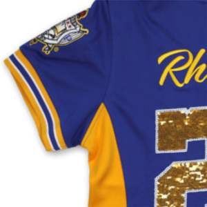 SGR Football Jersey Royal 100% Poliéster Sigma Gamma Rho Sports Jersey Bordado Team Logo en la parte delantera de la espalda y los hombros - Product Image 4