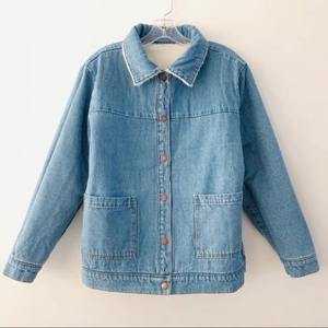 Blouson matelassé réversible en jean vintage surdimensionné pour femme, délavé à l'acide, rembourré en coton, fini hiver - Product Image 1