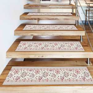 Tapis imprimé - Rose moderne, gris, motif floral, décoration fine pour escalier, Gobelin - Product Image 3