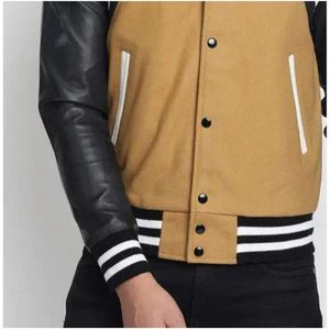 Chaqueta de béisbol universitaria para hombre Chaquetas universitarias de chenilla bordadas Chaquetas universitarias Letterman personalizadas Chaquetas universitarias de cuero para hombre - Product Image 4