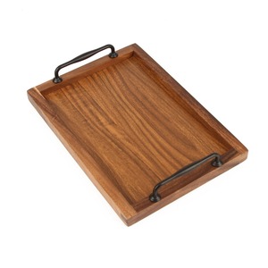 Vente chaude Plateau de service rectangulaire en bois personnalisable écologique pour la maison et le mariage 20 pièces pour assiettes et plats - Product Image 5
