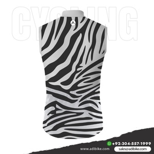 Jersey de ciclismo sin mangas con cierre de cremallera con tela transpirable de secado rápido - Product Image 3