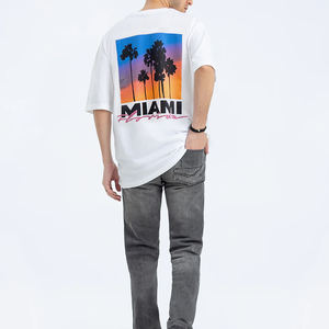 Camisetas de ajuste regular de alta calidad al por mayor para hombre a la moda 100% algodón tejido Hip Hop manga corta transpirable de secado rápido - Product Image 2