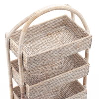 Meilleur Choix Lavihexco LVS25-1164 Panier de Rangement Polyvalent à 3 Niveaux en Rotin Peint Durable, Taille Personnalisable pour