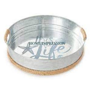 Plateau d'Impression Luxe Moderne en Argent Galvanisé Fait Main, Poli, de Qualité Alimentaire, pour Salon, Maison, Hôtels, Table, Snacks - Product Image 4