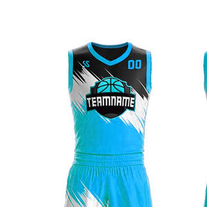Maillot de basket-ball personnalisé Kit d'équipe pantalon col en V imprimé par sublimation haut de gamme respirant fabriqué au Pakistan de haute qualité personnalisé - Product Image 2