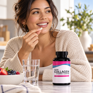 OEM Private Label Super-Kollagen-Tabletten mit Vitamin C und Biotin Nahrungsergänzungsmittel Maßgeschneiderte Formel Individuelles Logo - Product Image 3