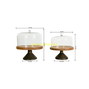 Support à Gâteau Rond avec Couvercle en Dôme de Verre et Base Métallique Décorative en Vigne pour Présentoir à Dessert Mariages Fêtes Hôtels Restaurants - Product Image 6