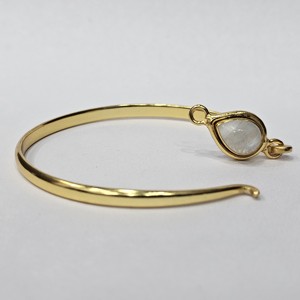 Qualité AA fait à la main en argent Sterling 925 plaqué or Bracelet Unique en forme de larme arc-en-ciel pierre de lune pierre précieuse réglable mode - Product Image 2