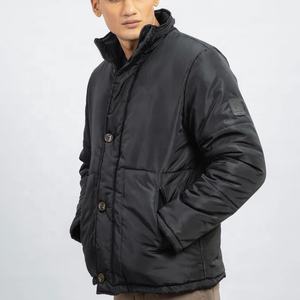 Doudoune légère matelassée pour homme Fermeture à glissière boutonnée noire compressible pour la saison hivernale Caractéristique respirante - Product Image 3