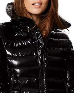 Custom Black <b>Women</b> Glossy Puffer <b>Jacket</b> Shiny Quilted Winter Coat <b>Lightweight</b> Insulated Fashion Outerwear Custom Manufacturer - Product Image 3