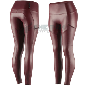 Collants d'équitation pour femmes Leggings taille haute légers en tissu à séchage rapide avec poches et poignée en silicone à siège intégral à vendre - Product Image 6