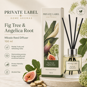 Private Label Fig Tree & Angelica Root Botanical <b>Reed</b> <b>Diffuser</b> 100ml OEM | Alcohol Free Mikado Home Fragrance | Spain EU - Product Image 2