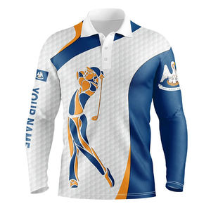 Camiseta de poliéster 100%, camiseta Polo de Golf personalizada, camiseta Polo en blanco por sublimación, camiseta Polo de algodón para hombre - Product Image 1