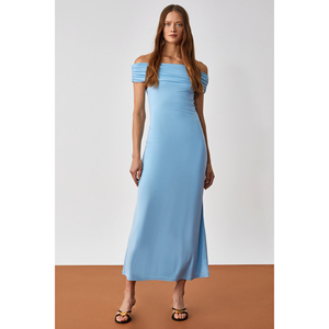 ETHIQUET ANKALA Robe à manches courtes et col Carmen pour femme - Product Image 1