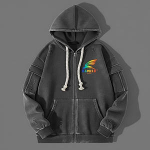 Sudadera con Capucha para Hombre, Diseño Único, Transpirable, Estilo Único, 100% Algodón, Forro Térmico, Diseño Sólido, Básico, Mezcla de Algodón - Product Image 6